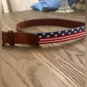 Smathers & Branson Needlepoint American Flag belt used but in great shape